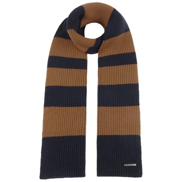 Stetson Twotone Stripes Wool Scarf - Striped Scarf - Block