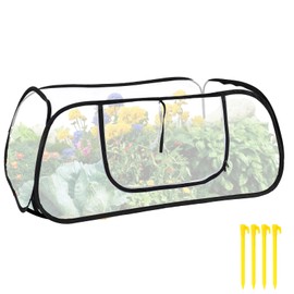 Lettry Pop Up Garden Mesh Plant Cover,Outdoor Mesh Plant Enclosure with Side Window and Four Ground Stakes,for ‌Defend of Fruits, Vegetables, Seedlings and Herbs (1)
