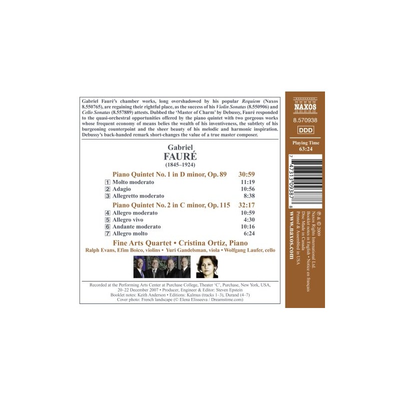 Faure: Piano Quintets 1, 2