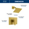 KENES Modern Brushed Gold Shower Faucet, Square Shower Trim Kit