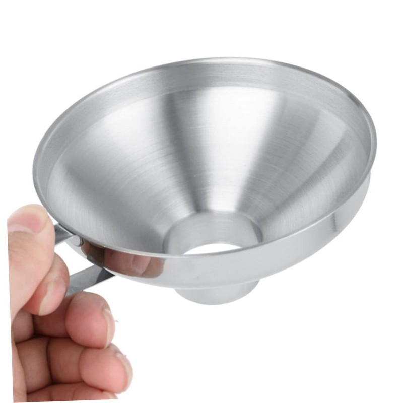 LABRIMP 1pc Stainless Steel Wide Mouth Funnel Practical Liquid Transferring