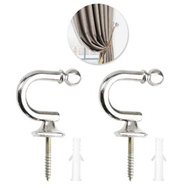 2PCS Curtain Tieback Hooks, U Shaped Curtain Tie Hooks, Tie Back Hooks For Curtains, U Shaped Curtain Tie Back Hooks for Home Decor, Heavy Duty Hooks for Drapes, Clothes, Coat Hanger
