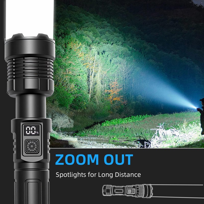 Sulitcamp Rechargeable Flashlights High Lumens, Super Bright Flash Light, 2-in-1