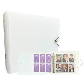 K-Keep [A5 Extra Wide] 6 Pocket Binder - [1.5 Inch] - [Minimalist Series] - D-Ring Compact Beginner Friendly Comprehensive Kpop Photocard Collector Binder (Minimal White)