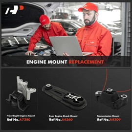 A-Premium 3PCS Engine Motor Mount and Transmission Mount Set Compatible with Nissan Juke 2015 L4 1.6L, AWD, Replace# 113601KA1B, 113601KA1A