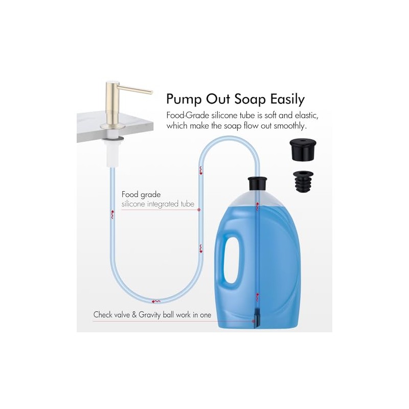 BAGNOLUX Kitchen Sink Soap Dispenser Extension Tube Kit with Check