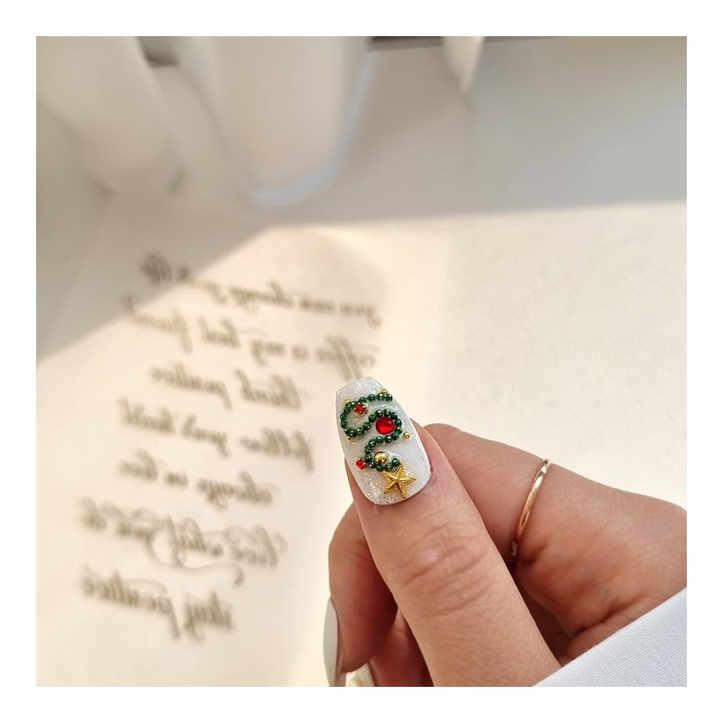 Tree & Rudolph Handmade Nail Tips - Square / 트리&루돌프