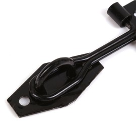 2X Black 75mm Wire Hasp & Staple Latch/Lock for Cupboards/Hutches/Cages/Sheds