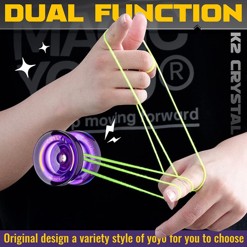 Yoyo K2 CRYSTAL Professional Responsive Yoyo, Durable Plastic Yo-Yo for