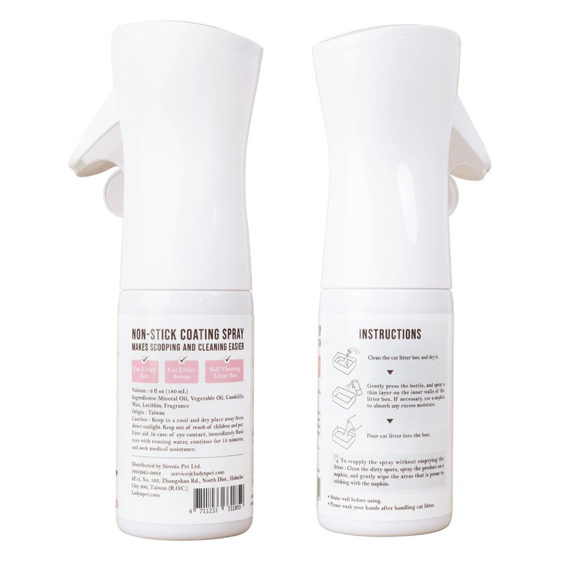 Lady N Non-Stick Coating Spray for Cat Litter Box and