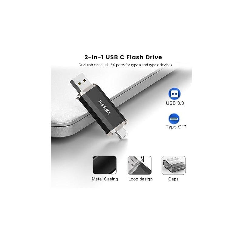 TOPESEL 64GB Tipo C Memoria Flash C USB Doble Dos