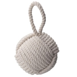 Nautical Doorstop Rope Sailor Knot Decorative Cotton Under Mount Handmade Door Stopper with Handle for Floor by The Metal Magician (5" Cotton (White Color))