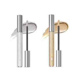 Hppsctink 2pcs Flüssiger Lippenstift, 2.4g Silber Weiß Lippenstift und 2.4g Golden Lippenstifte, Antihaft-Lipgloss, Langanhaltende Farbe,Lipsticks