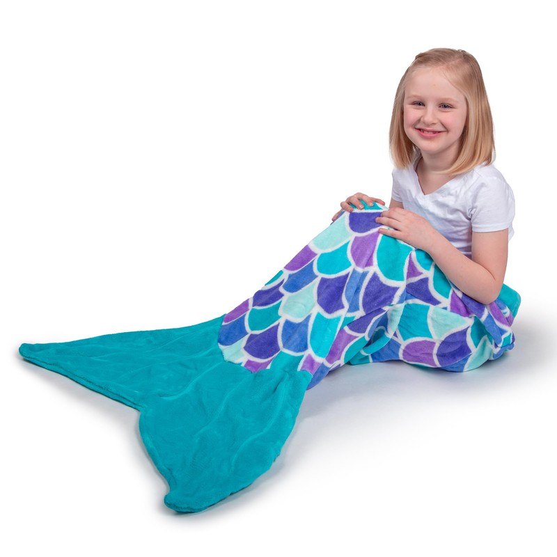 Fin Fun Mermaid Tail Blanket Cuddle Tails - Aqua Dream