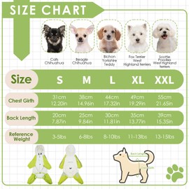 OUOBOB Dog Raincoat for Small Dogs, 4 Legs Dog Rain Jacket, Pet Waterproof Rainproof Jacket with Leash Hole Reflective Pet Poncho for Small Dogs Boy Girl, Green L