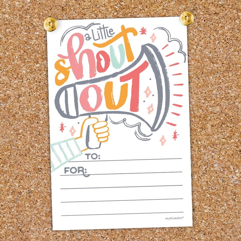 Fun Shout Out Cards For Employees, Office Staff, Teachers and