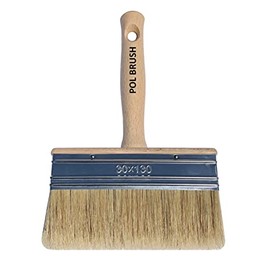 5 inch European Professional Stain Block Paint Brush - Natural Bristle Wooden Handle - for Acrylic, Chalk, Oil, Watercolor, Gouache, Stain, Varnish, Wax & etc. - for Art, Kids, Walls, Details & etc.