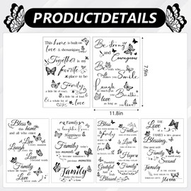 Motivational Rub On Transfer Sticker - 6 Sheets Inspirational Vintage Butterfly Waterproof UV Dtf Wrap Stickers for Craft Bible Stickers DIY Laptops Water Bottles 11.8x7.9 Inch