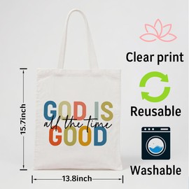 YTTRVHIH - Bolsas de lona estéticas para mujer, Dios es bueno todo el tiempo, bolsas de tela reutilizables de algodón para compras, regalos religiosos para amigos, mujeres, familia