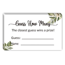 KONKAVA Guess How Many Game Cards, Baby Shower Game Cards (Minimalist) 3.5" x 2" (50 Pieces)