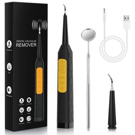 Electric Dental Scaler Kit Teeth Cleaning Kit with Replacement Heads Mirror 3 Adjustable Modes USB Rechargeable Oral Care