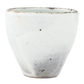 Marui Pottery MR-3-4313 Shigaraki Ware Hechimon Guinomi, Ochoko, Diameter Approx. 2.0 inches (5 cm), Iron Powder Scattering, White
