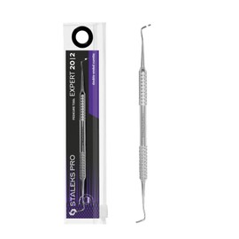 STALEKS PRO by Natury Nails Pedicure Pusher with Two Tips, Semi-Round, Stainless Steel AISI 420, Expert (PE-20/2)