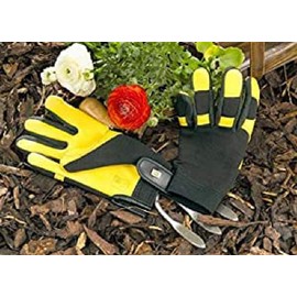 GOLD LEAF SOFT TOUCH Deluxe Deerskin Leather Comfortable RHS Gardening Gloves - Ladies Size - Great Gift