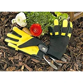 GOLD LEAF SOFT TOUCH Deluxe Deerskin Leather Comfortable RHS Gardening Gloves - Ladies Size - Great Gift
