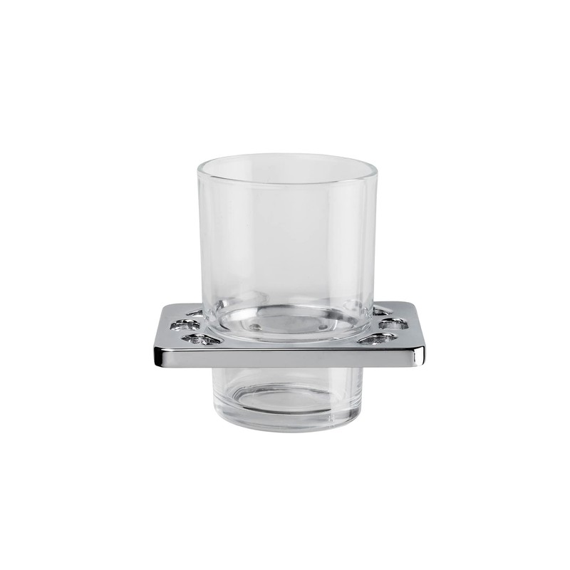 Croydex QM731841 Sutton Wall Mounted Tumbler & Holder with Zinc