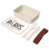 Fabulous Lunch Box with Cutlery White - Paris France Vintage