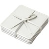 Creative Tops Drink Coasters, Square, Faux Leather, Silver, 10 cm,