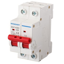Wengart DC Isolator Switch DZ47-63Z, 25 A, 500 V, 35 mm, DIN Rail Mounting, Isolator Switch, Solar System