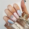 Heart Stone Pearl Gras Handmade Nail Tips - Almond /
