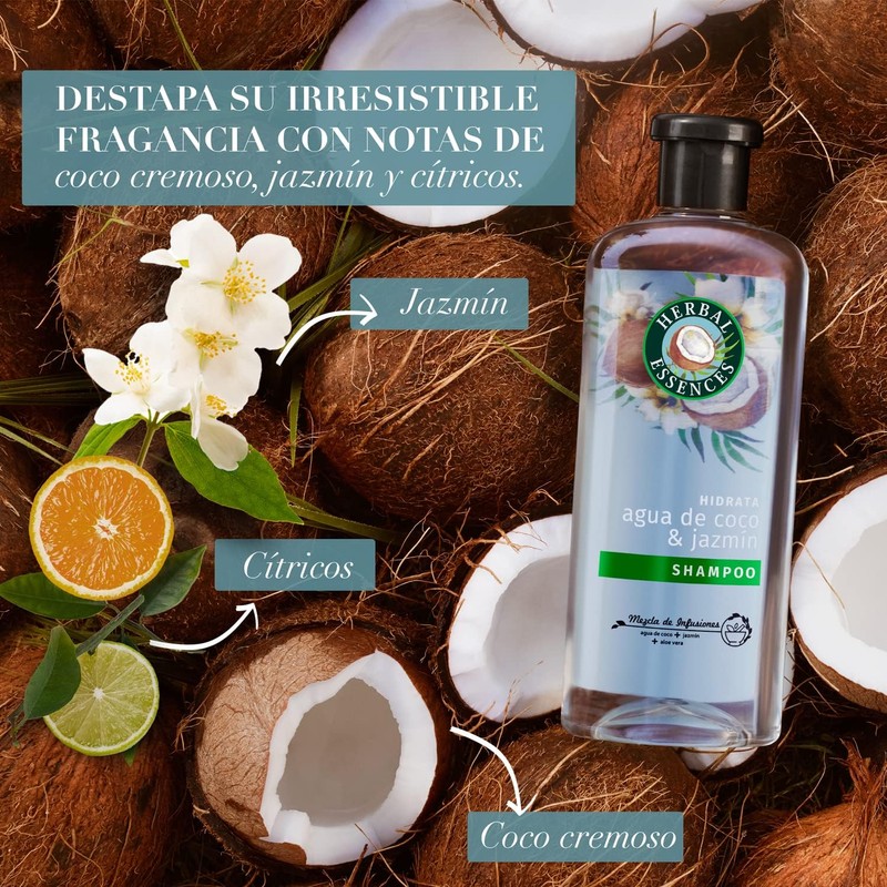 Herbal Essences Shampoo Classics Hidrata Agua de Coco & Jazmín