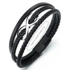 COOLSTEELANDBEYOND Infinity Love Infinity Number 8 Interwoven Three Strands Black