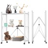 Yuanjimi 4 Tier Foldable Storage Shelf with Wheels, Heavy Duty