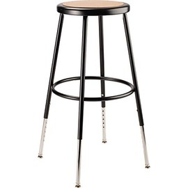 NPS 6224H 24" Adjustable Height Steel Stool, Black