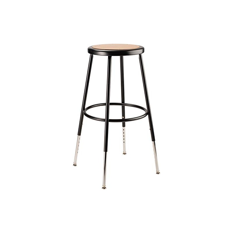 NPS 6224H 24" Adjustable Height Steel Stool, Black