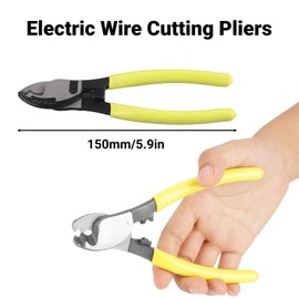 RT-22 6” Wire Cutter, Ck Cable Cutters, Wire Cutters Vanadium Steel Cable Cutter Electric Wire Cutting Pliers Hand Cutting Tool with Anti-slip Plastic Handle