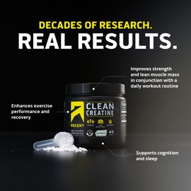 Ascent Clean Creatine Monohydrate Powder - 5G Per Serving, Creapure Supplement - Unflavored, 45 Servings