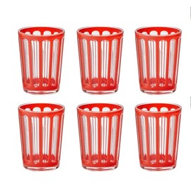tag Villa 12 oz Orange Acrylic Double Old Fashion DOF BPA-Free, Dishwasher Safe, Durable Drinkware Set of 6 4.5 inch Orange
