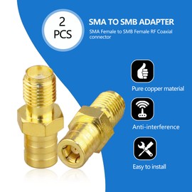 SMA to SMB Adapter TUOLNK SMB Female to SMA Female Coax Connector for Coaxial Cable Radio Antenna 2pcs