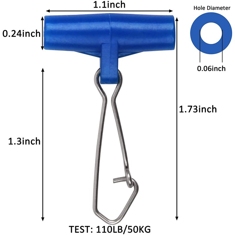 JSHANMEI Fishing Line Sinker Slide with Duo Lock Snap Fishing