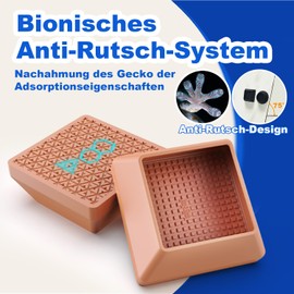 JCrunaway Furniture Coasters, Non-Slip Pads, 8 Pieces, 70 mm Rubber Furniture Roller Support, Round/Square Floor Protectors, Ultra Non-Slip Furniture Gliders, Piano Coasters (Brown, Square (Fit: 48