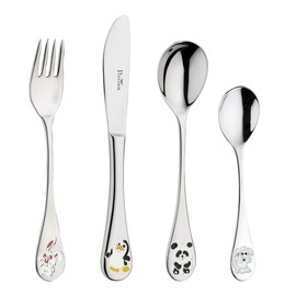 Pintinox, 8-teiliges Kinderbesteck-Set aus Edelstahl, Set bestehend aus einer Gabel, einem Messer, einem Löffel und einem Teelöffel