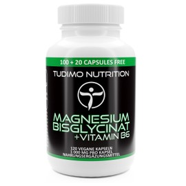 Magnesium Bisglycinate Vegan Capsules and Vitamin B6 - 200 mg Elemental Magnesium Bisglycinate with Vit B6 - 120 Pieces (4 Month Supply) of Fast Dissolving Capsules, Each with 200 mg Mineral + B6