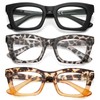 Kodilin 3er Pack Vintage Oversize Square Frame Large Retro Square