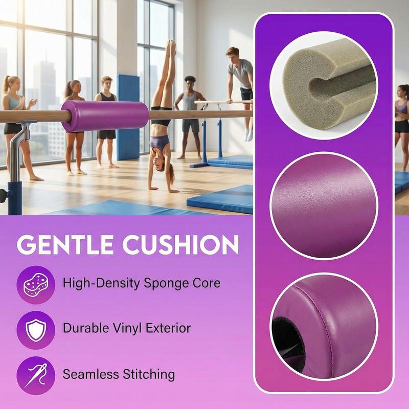 Vurixfo Gymnastics Bar Pad Detachable, Purple Gymnastics Bar Pad Protector