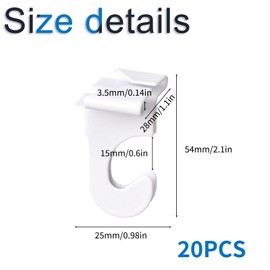 INCREWAY Drop Ceiling Hooks, 20PCS Ceiling Hanger T-Bar Track Clip Ceiling Hooks for Hanging Plants Christmas Light Office Classroom Decor, White